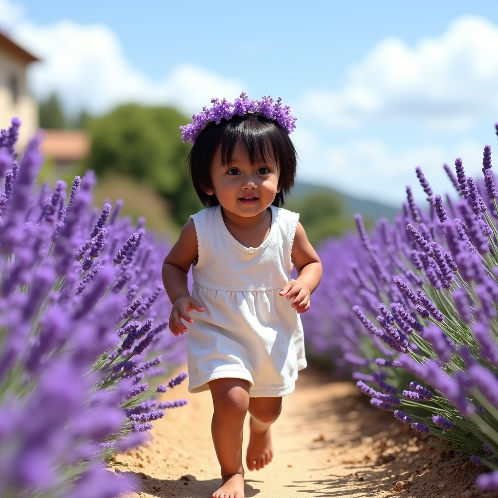 AI baby Lavender Field portrait