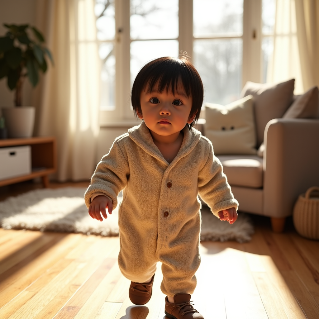 AI baby First Steps portrait