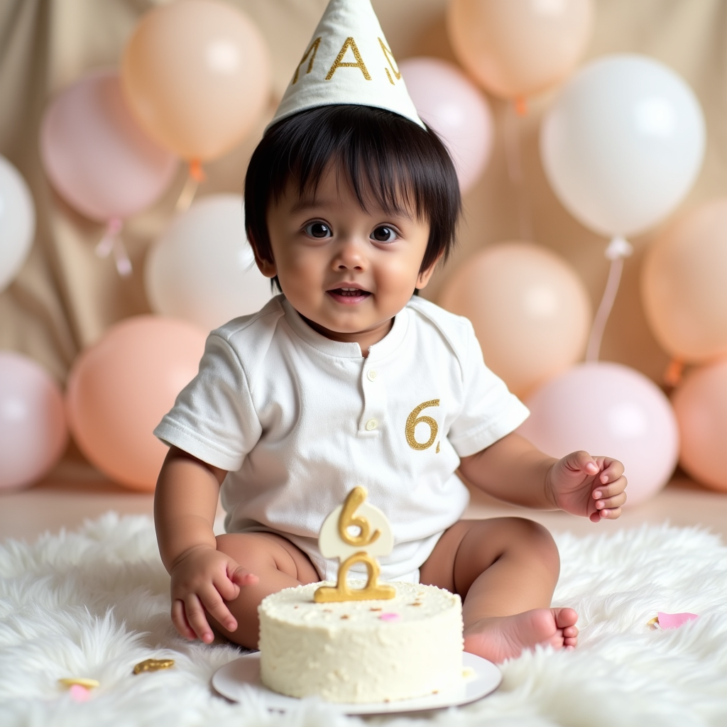 AI baby Half Birthday portrait