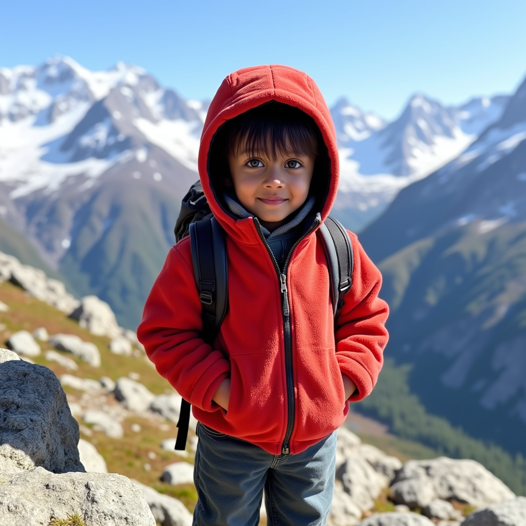 AI baby Mountain Adventure portrait