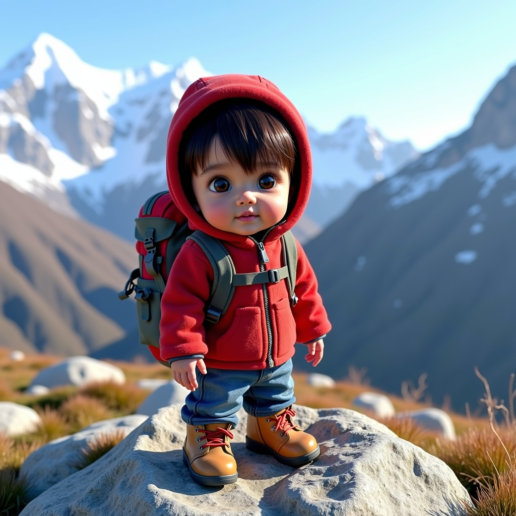 AI baby Mountain Adventure portrait