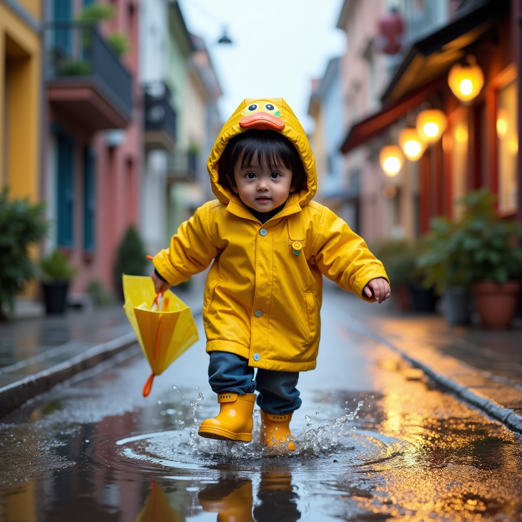 AI baby Rainy Day portrait