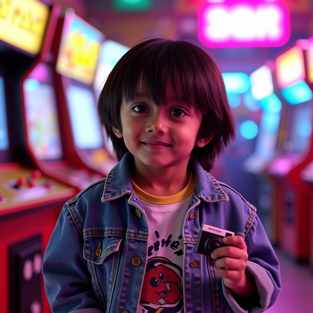 AI baby Retro 80s portrait