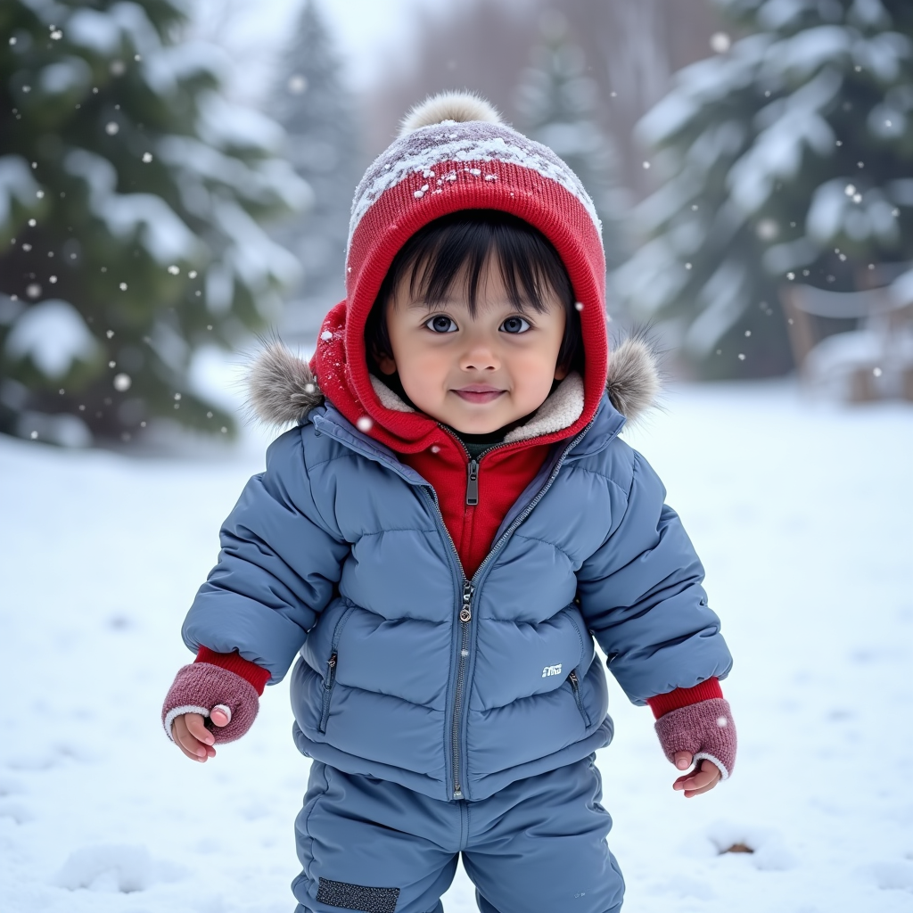 AI baby Snowy Winter portrait