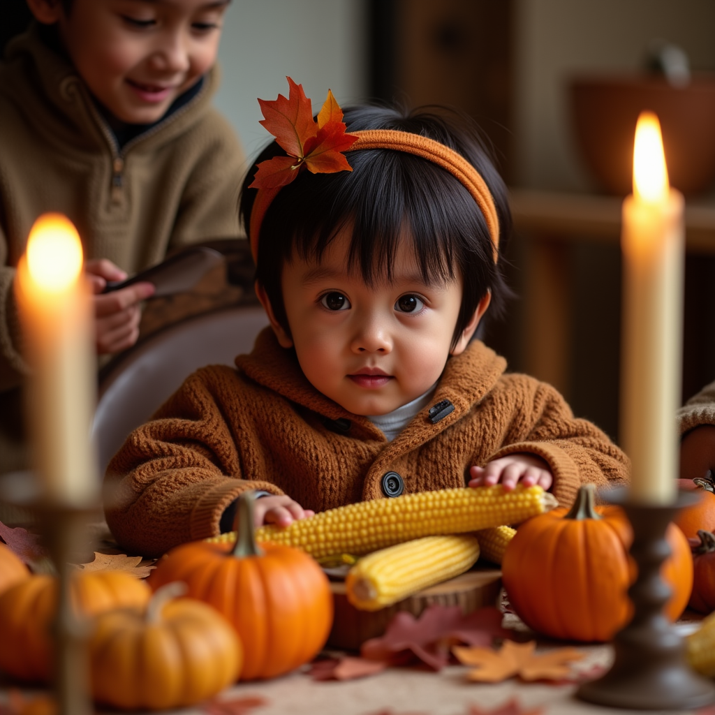 AI baby Thanksgiving portrait