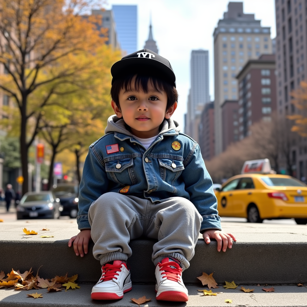 AI baby New York City portrait