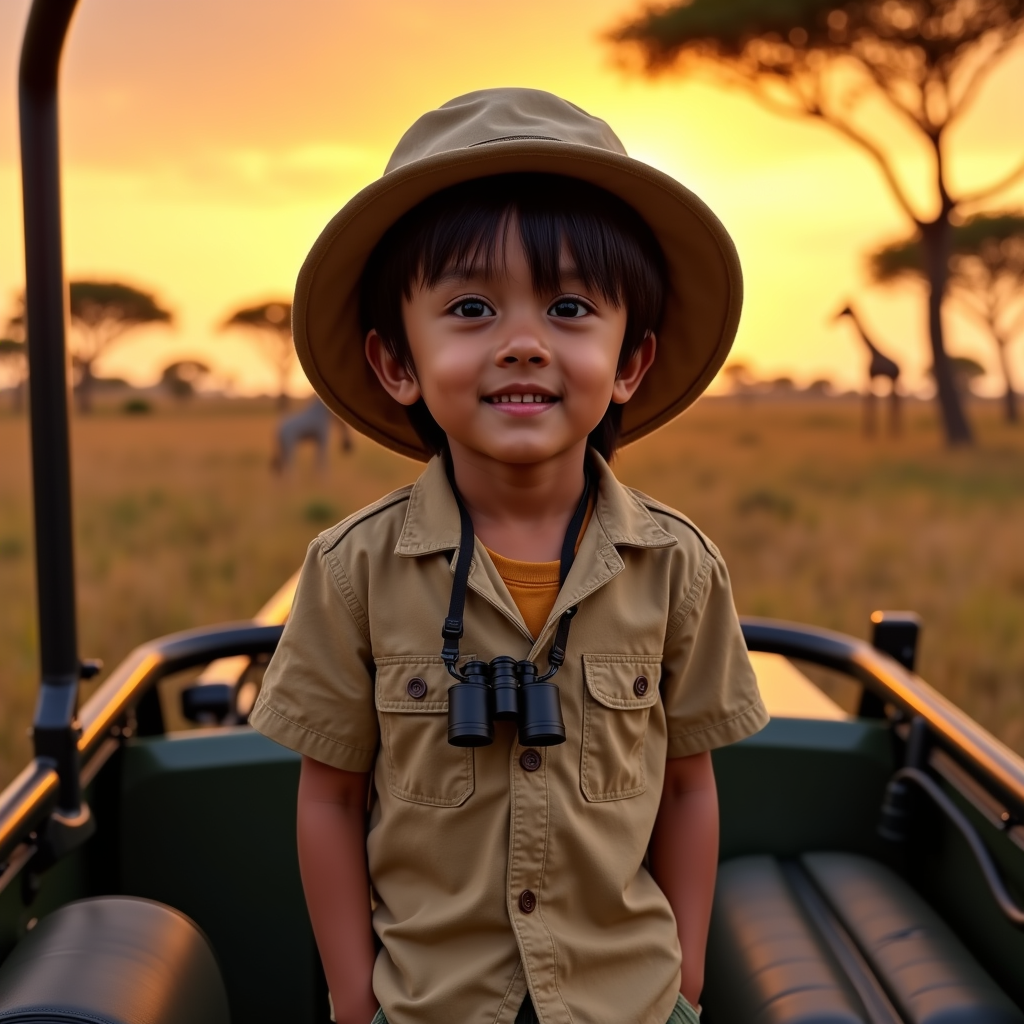 AI baby Safari Adventure portrait
