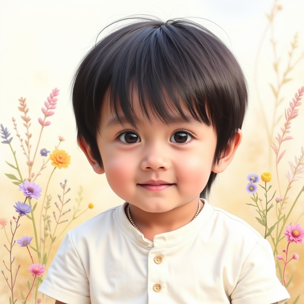 AI baby Watercolor Painting portrait